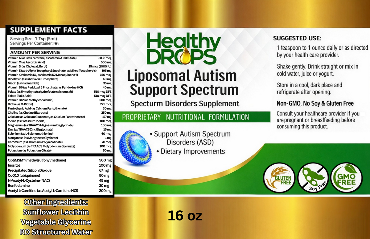 Spectrum Asd Powder Liposomal ASD Full Spectrum Disorder Children's Wellness Blend ...