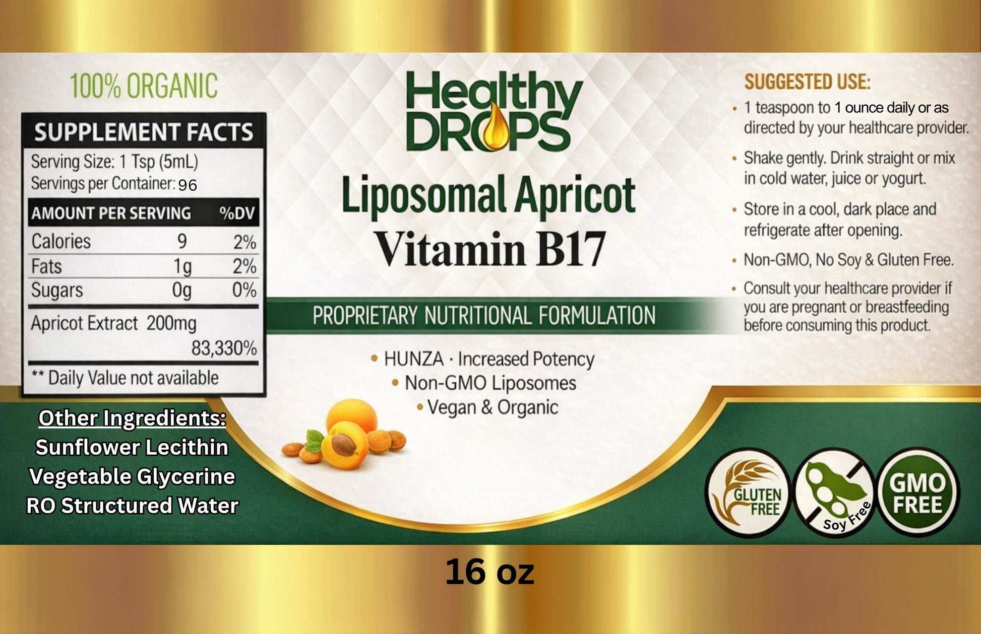 Liposomal B17 Apricot Extract  — Natural Wellness Supplement