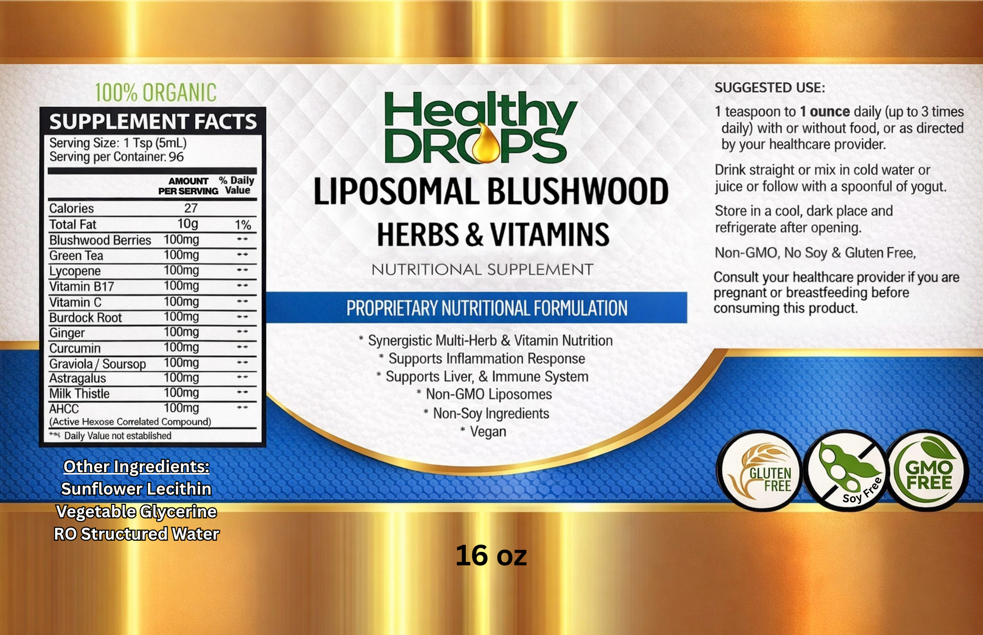 Liposomal Blushwood Berry Herbs and Vitamins