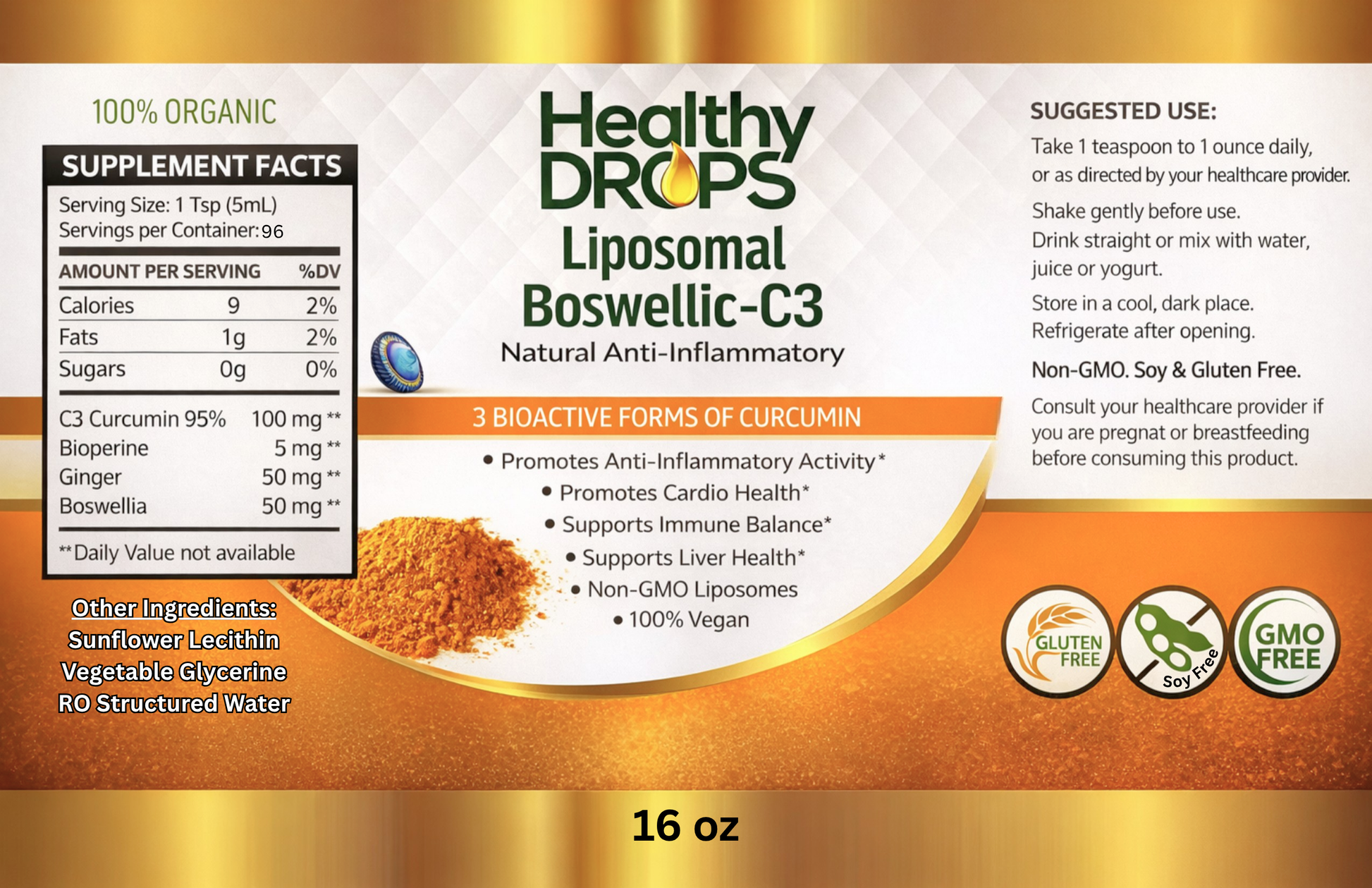 Liposomal C3 Curcumin Complex Boswellic