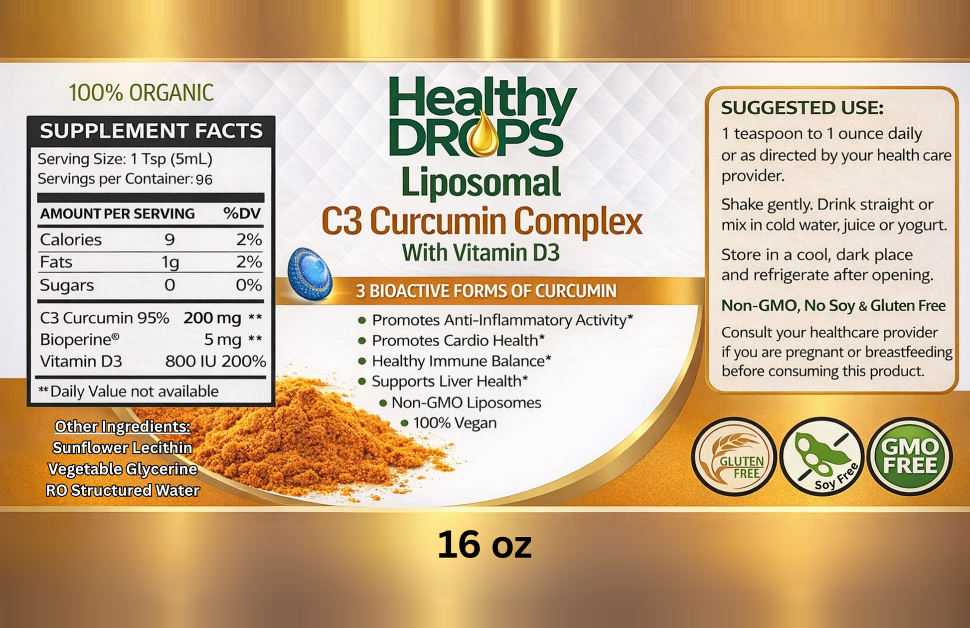 Liposomal C3 Curcumin Complex + Vitamin D3