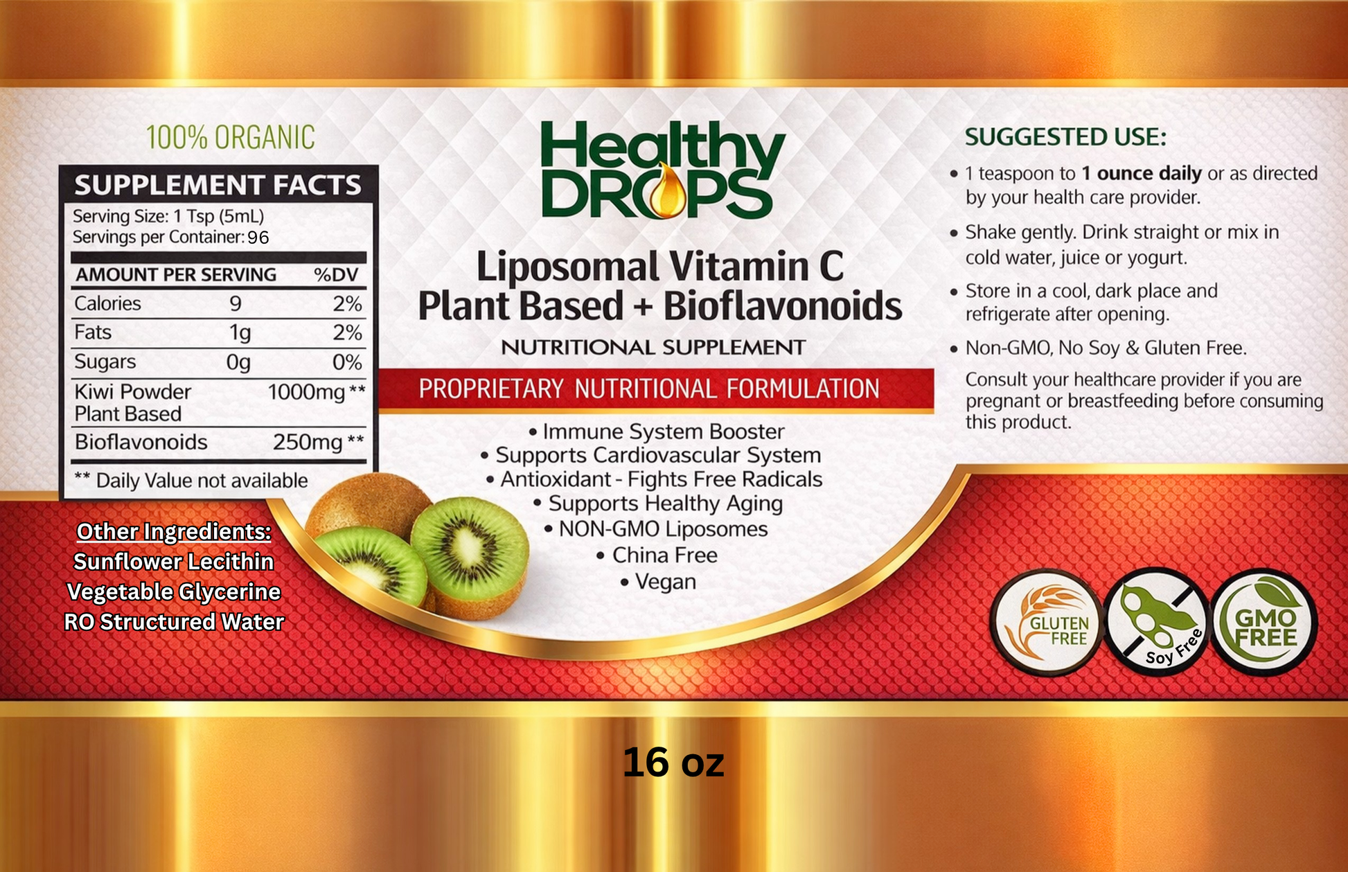 Liposomal Vitamin C With Bioflavonoids Plant Based