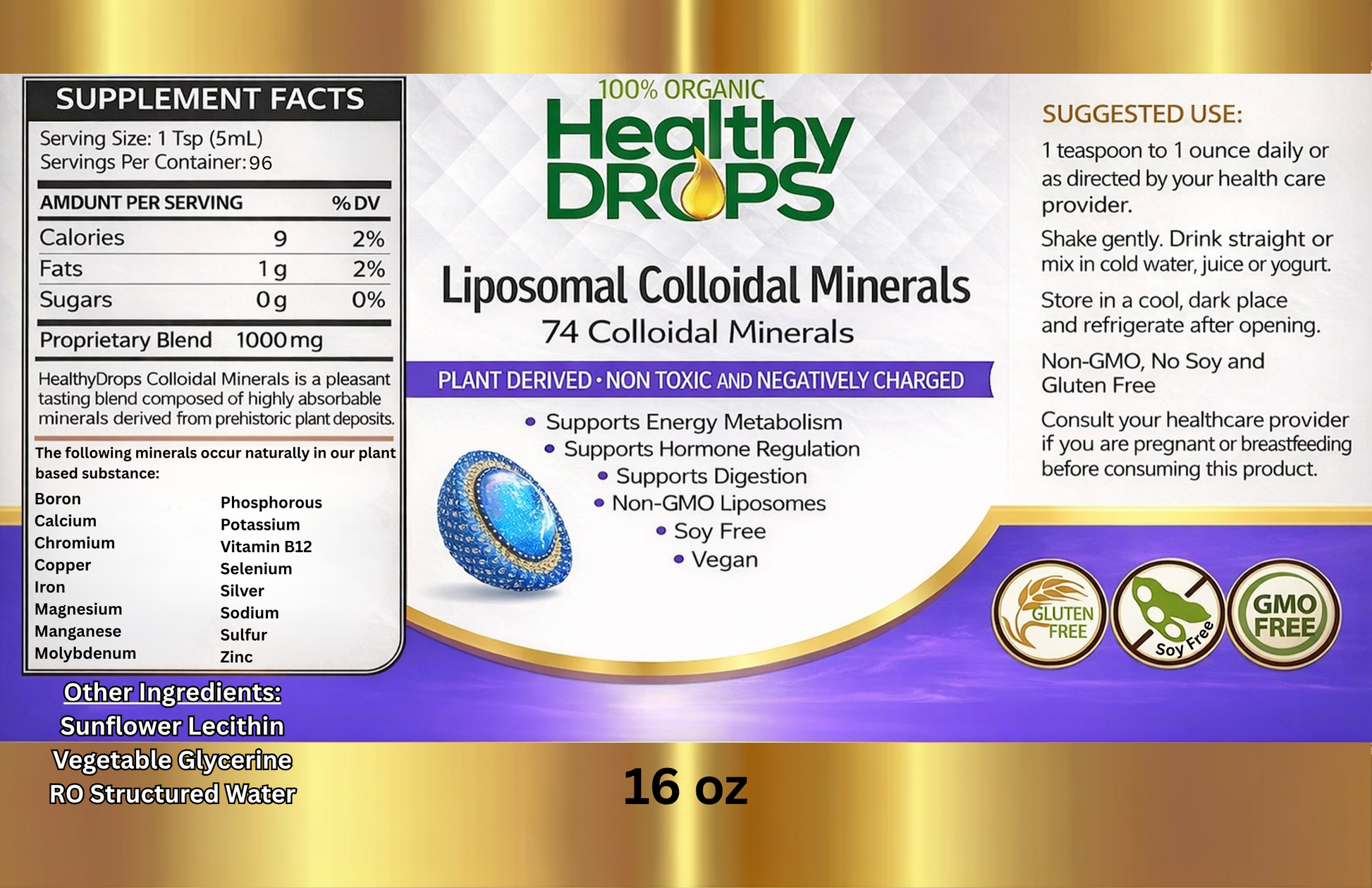 Liposomal Colloidal Minerals (75 Trace Minerals)