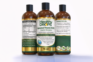 Healthy Drops Liposomal Vitamin D3 K2 mk7 liquid supplement bottle