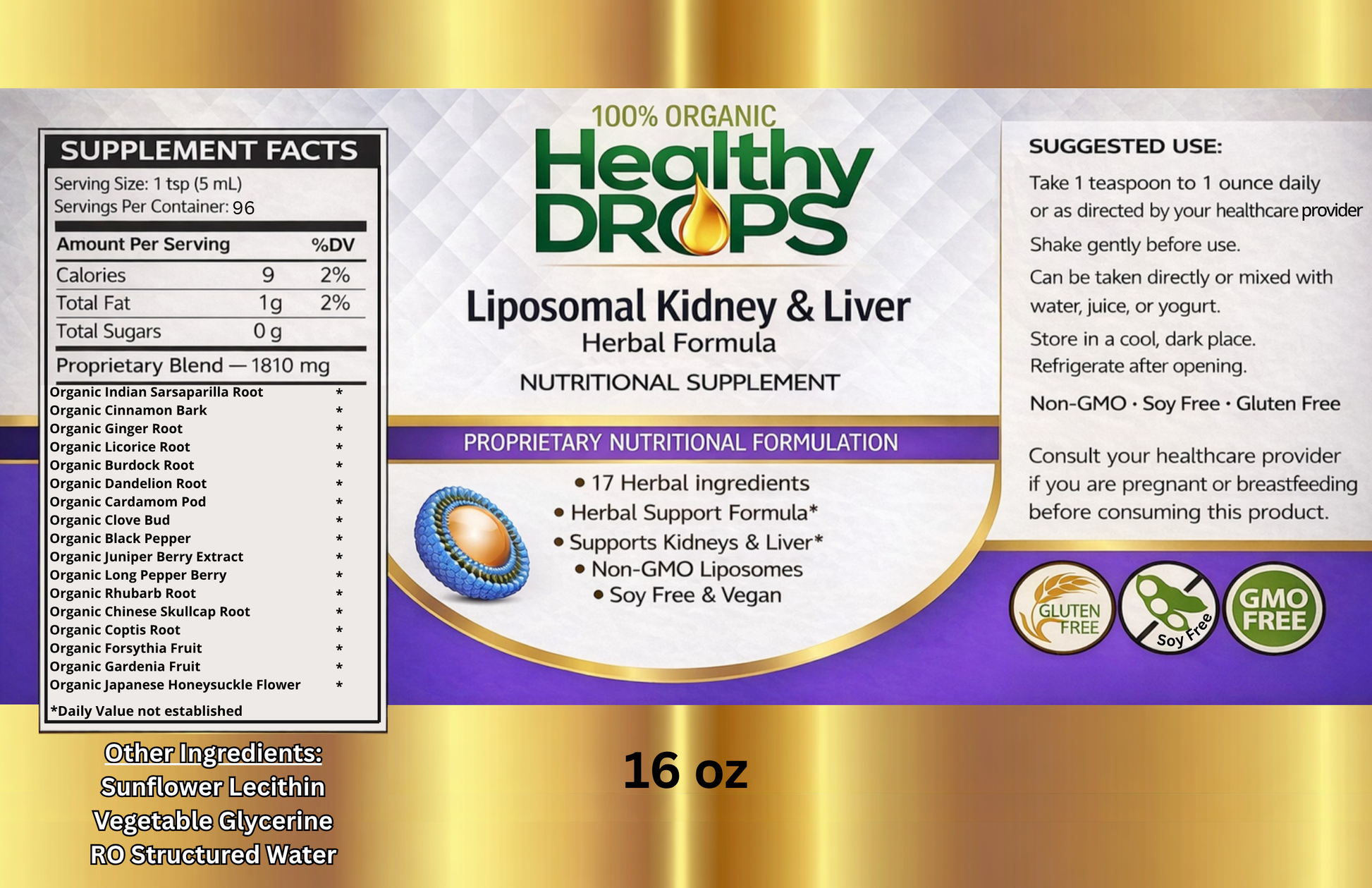 Liposomal Kidney and Liver Herbal Support