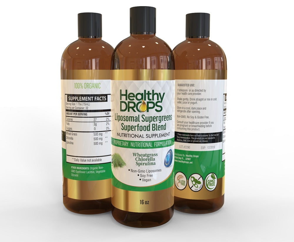 Liposomal Supergreens Wheatgrass Chlorella Spirulina